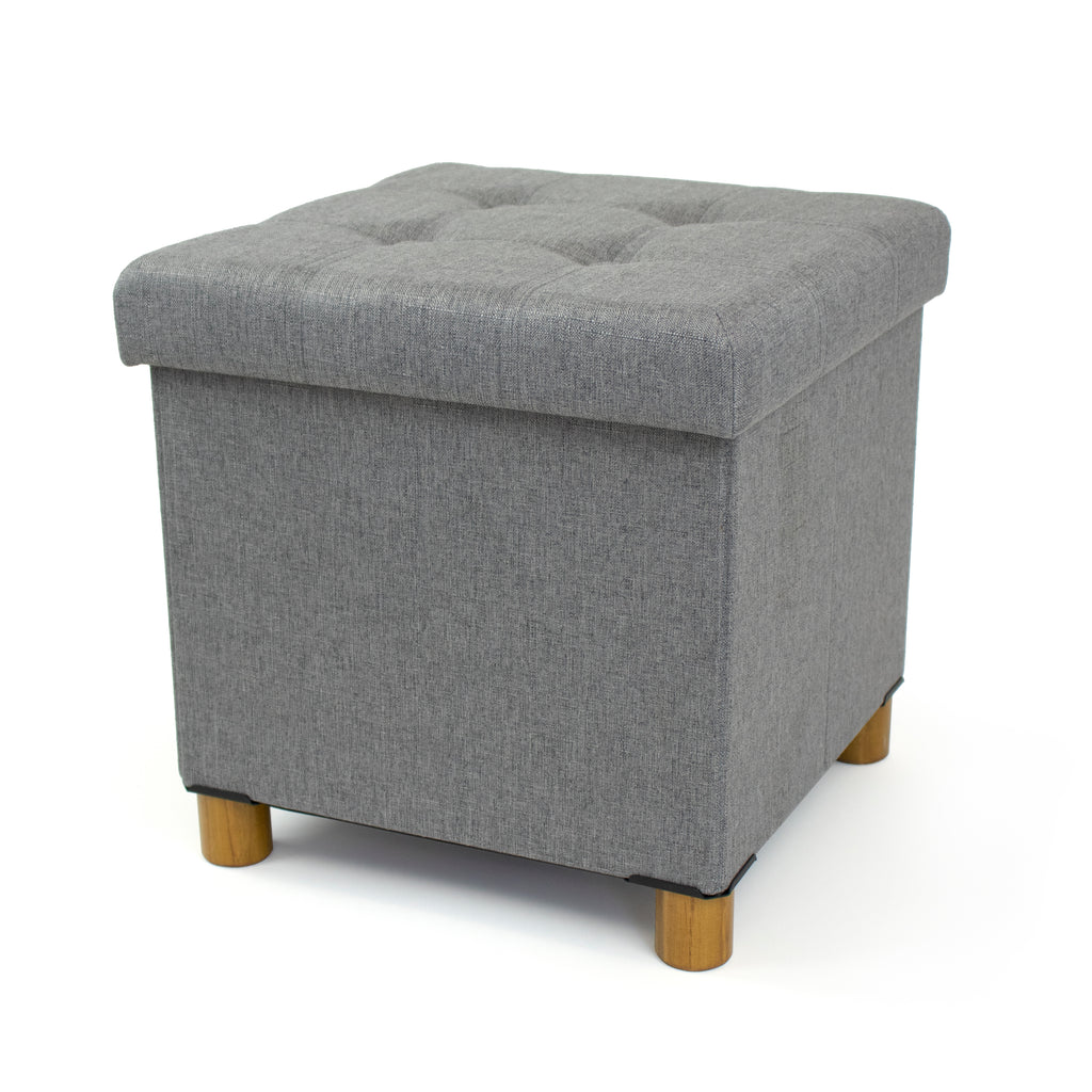 gray ottoman with tray