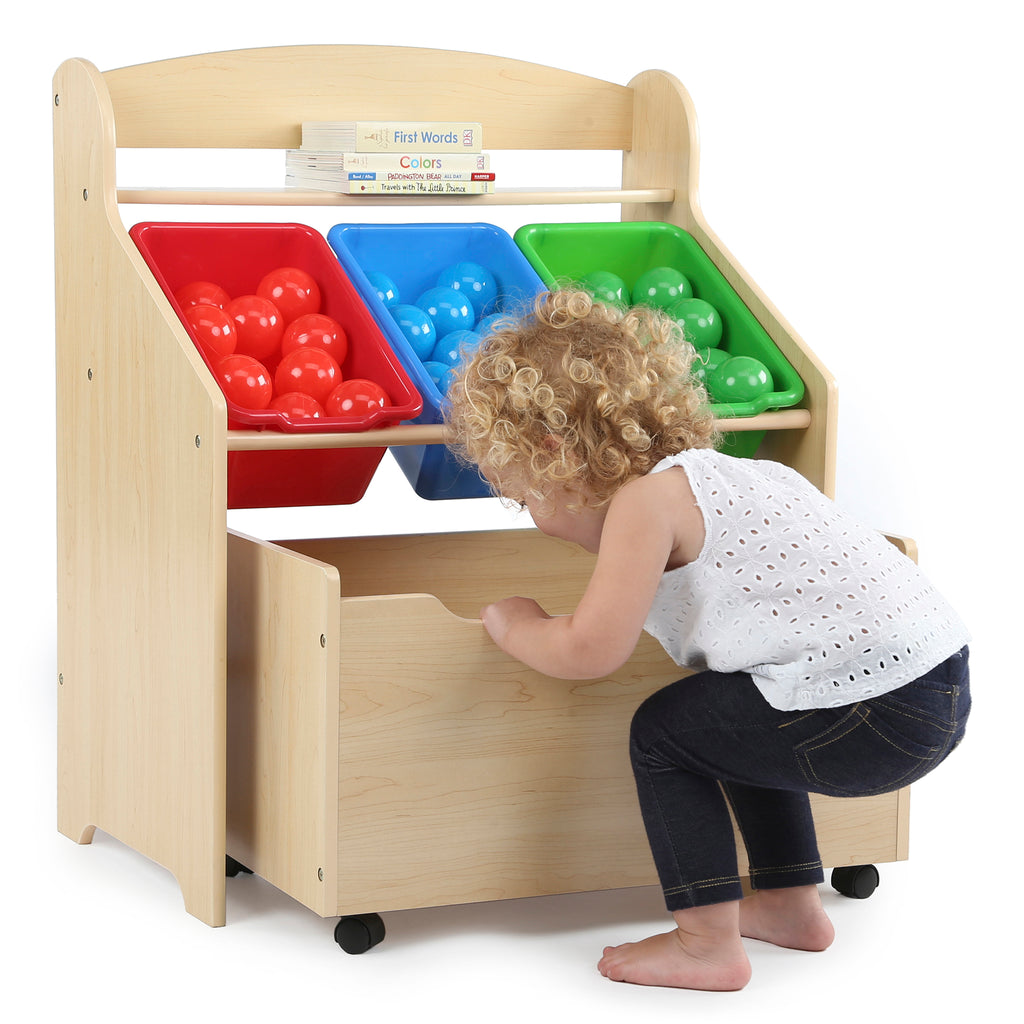 natural wood toy chest