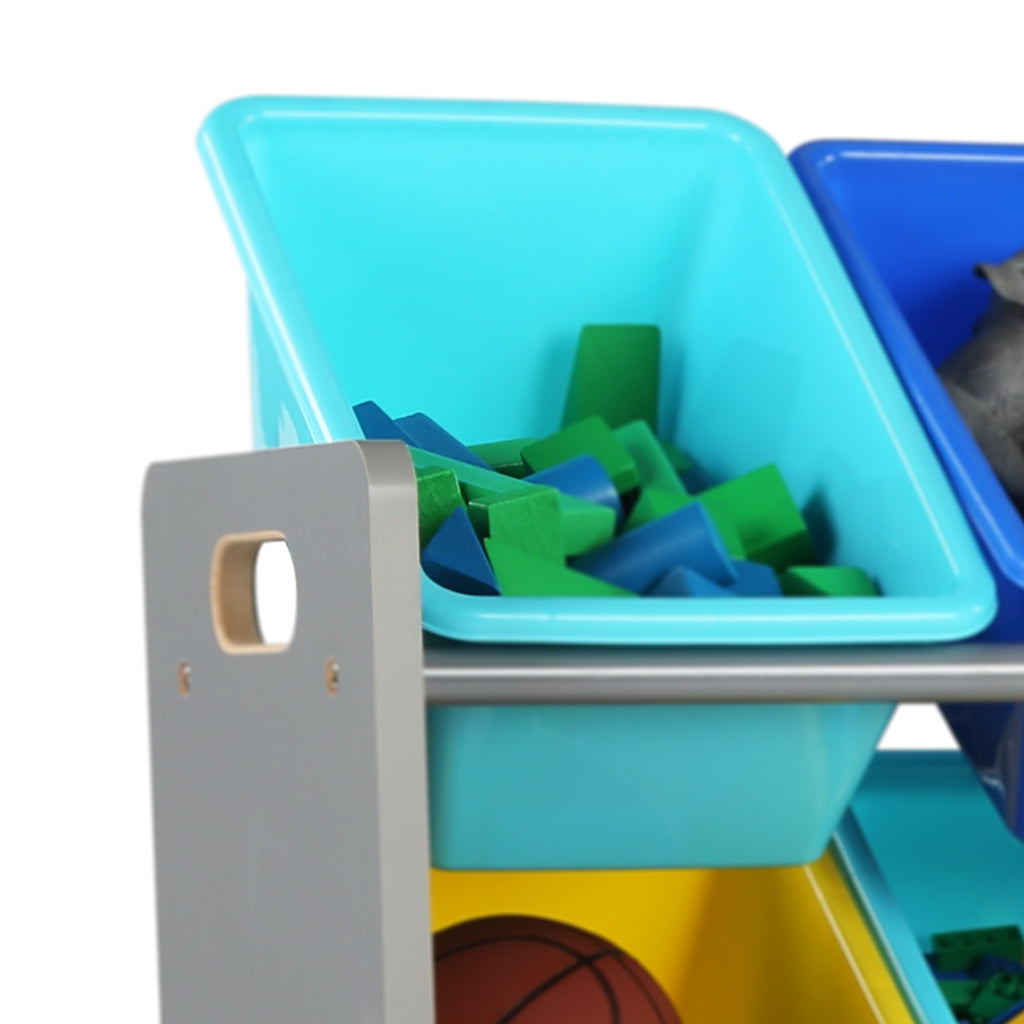 blue toy bin