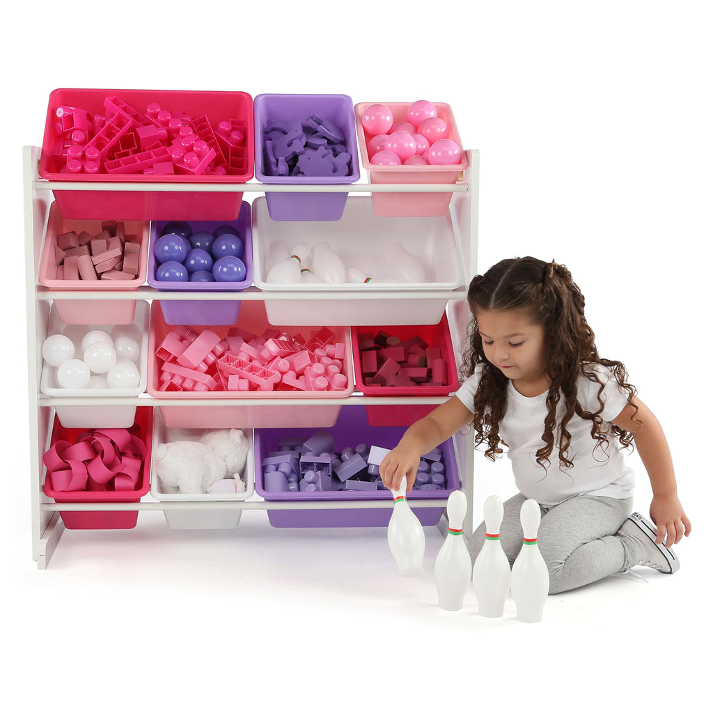 pink and purple toy organizer