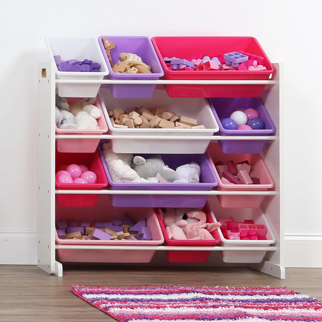 pink and purple toy organizer