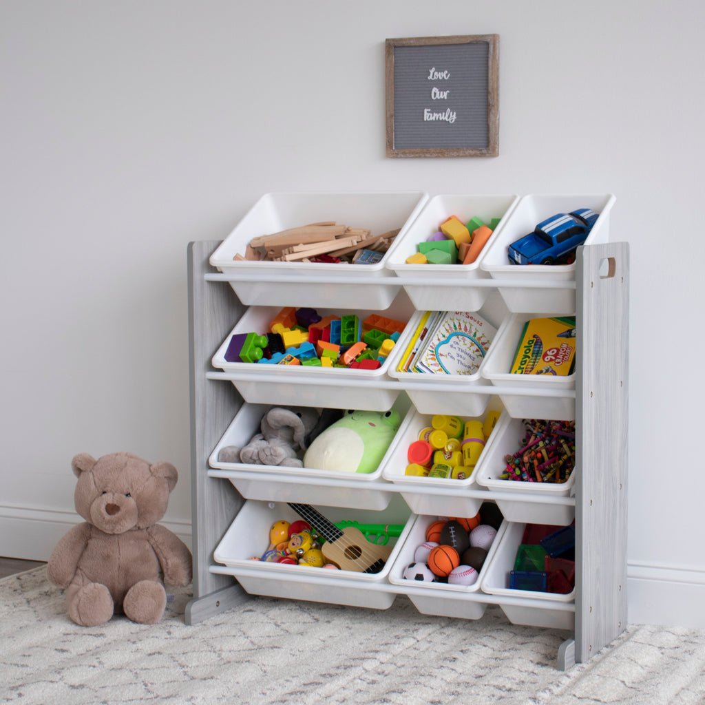 gray toy storage organizer