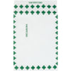 12 x 16 x 2可膨胀白色Tyvek信封打印一级，带绿色边框，每箱100个