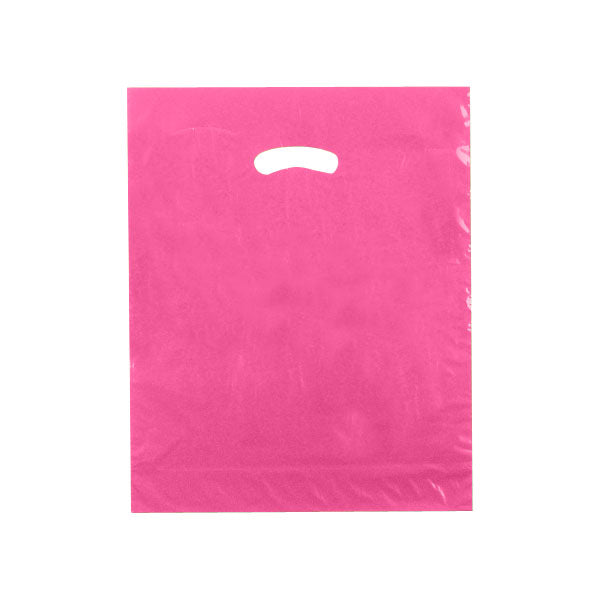 15 x 18 x 4 High Gloss Hot Pink Plastic Bags w/ Die Cut Handle - www.ermes-unice.fr