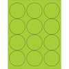2 1/2" Fluorescent Green Circle Laser Labels 1200/Case