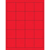 2 x 2”荧光红色矩形激光标签2000 /