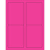 3 1/2 x 5”荧光粉色矩形激光标签400 /