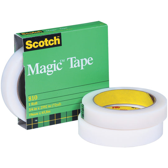 3M Scotch Transparent Tape (Shiny Finish) 3/4x36 yards Desk Dispenser  Refills, 12 rolls/box