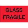 3 x 5”——“玻璃——脆弱”(荧光红色)标签500 /卷