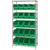 36 x 18 x 74 - 6 Shelf Wire Shelving Unit with (20) Green Bins