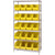 36 x 18 x 74 - 6 Shelf Wire Shelving Unit with (20) Yellow Bins