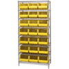 36 x 18 x 74 - 8货架电线货架单元(21)黄色垃圾箱
