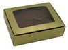 4-9/16 x 3-9/16 x 1-1/4(1/4磅)黄金1片矩形窗口糖果盒250/箱