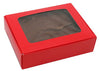 4-9/16 x 3-9/16 x 1-1/4(1/4磅)红色1片矩形窗口糖果盒250/箱