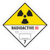 放射性III D.O.T.标签(4 x 4) 500/卷