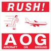 4 × 4”-“Rush AOG -地面飞机”标签500/卷