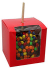 4 x 4 x 4立方红色糖果苹果盒子，窗户250/箱
