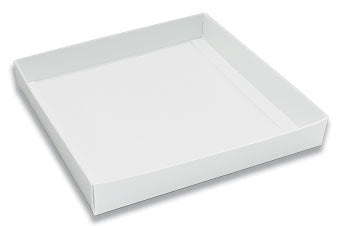 7-9/16 x 7-9/16 x 1-1/8白色16盎司(1磅)方形糖果盒BASE 250/箱