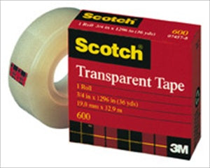 Scotch Satin Gift Wrap Tape 34 x 600 Clear Pack Of 2 Rolls