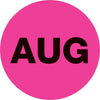 1“圆圈——“8月”(荧光粉色)500 /卷的标签