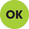 2“圈”-“OK”荧光绿色标签500/卷