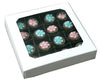 5-3/4 × 5-3/4 × 1-1/8白色8盎司(1/2磅)方形糖果盒盖- W/窗口250/箱
