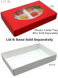 1/2磅红色椭圆形橱窗糖果盒