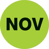 1“圆——“11月”(荧光绿色)500 /卷的标签
