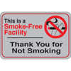 无烟设施，6 x 9的设施标志