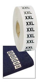 XXL的主打服装尺寸标签500 /卷