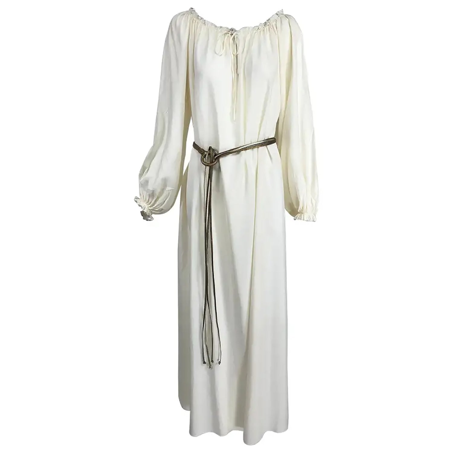 cream silk maxi dress