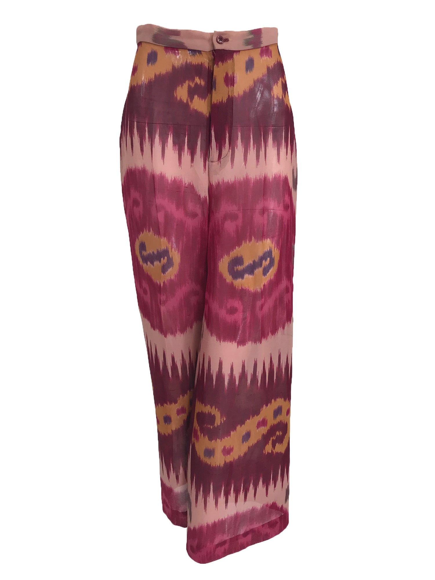 Ralph Lauren Collection Silk Ikat Printed Wide Leg Trouser – Palm Beach  Vintage