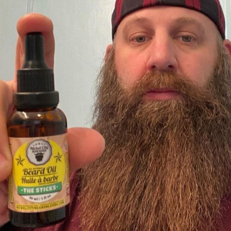 Man with big beard and beard oil from Nickel City Beard Blends