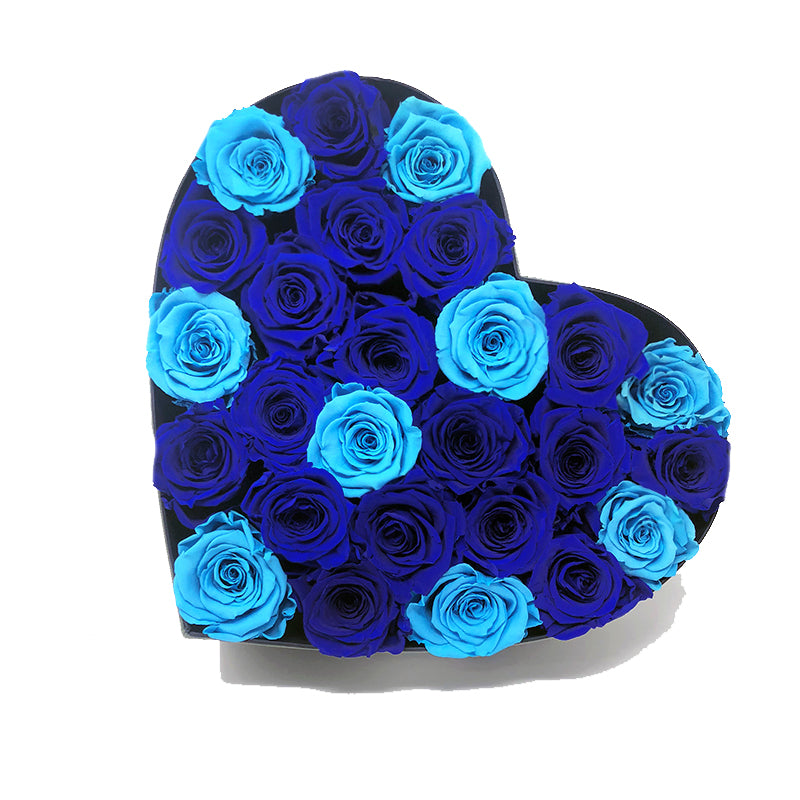 Love box | See-through heart shaped | Royal blue & Tiffany blue preser ...