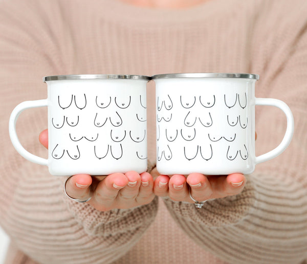 Boobs Glass Coffee Mug, Free The Nipple