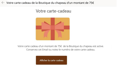 Carte cadeau - la Boutique du chapeau