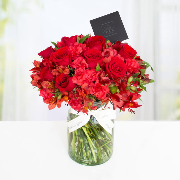 Arreglo floral con Rosas + Bouquet de Globos ¡It's your day! -SET023- —  Ponch' & Capricó