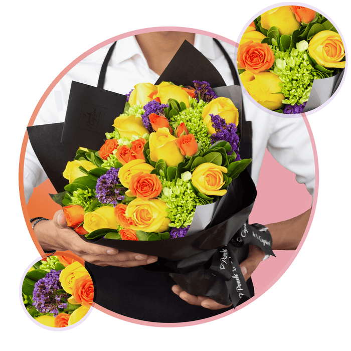 Bouquet de Rosas, Mini Rosas y Hortensias — Ponch' & Capricó