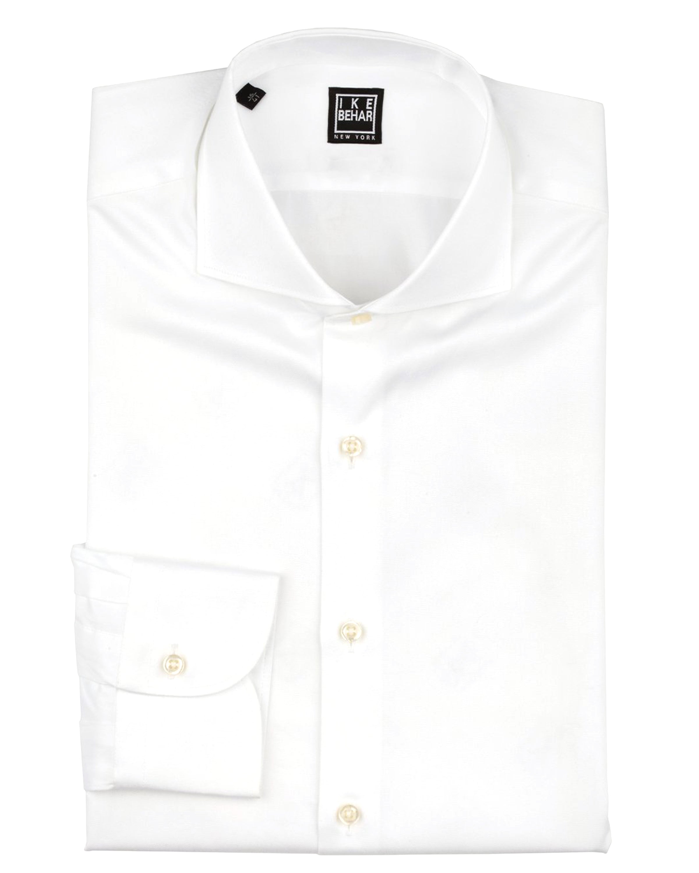 White Twill French Cuff Dress Shirt – Ike Behar