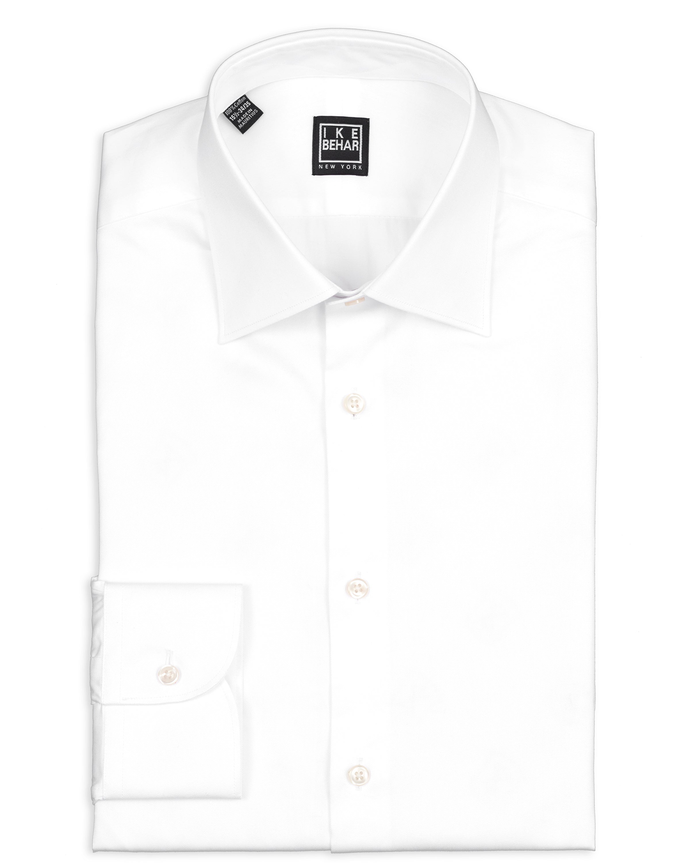 White Twill French Cuff Dress Shirt