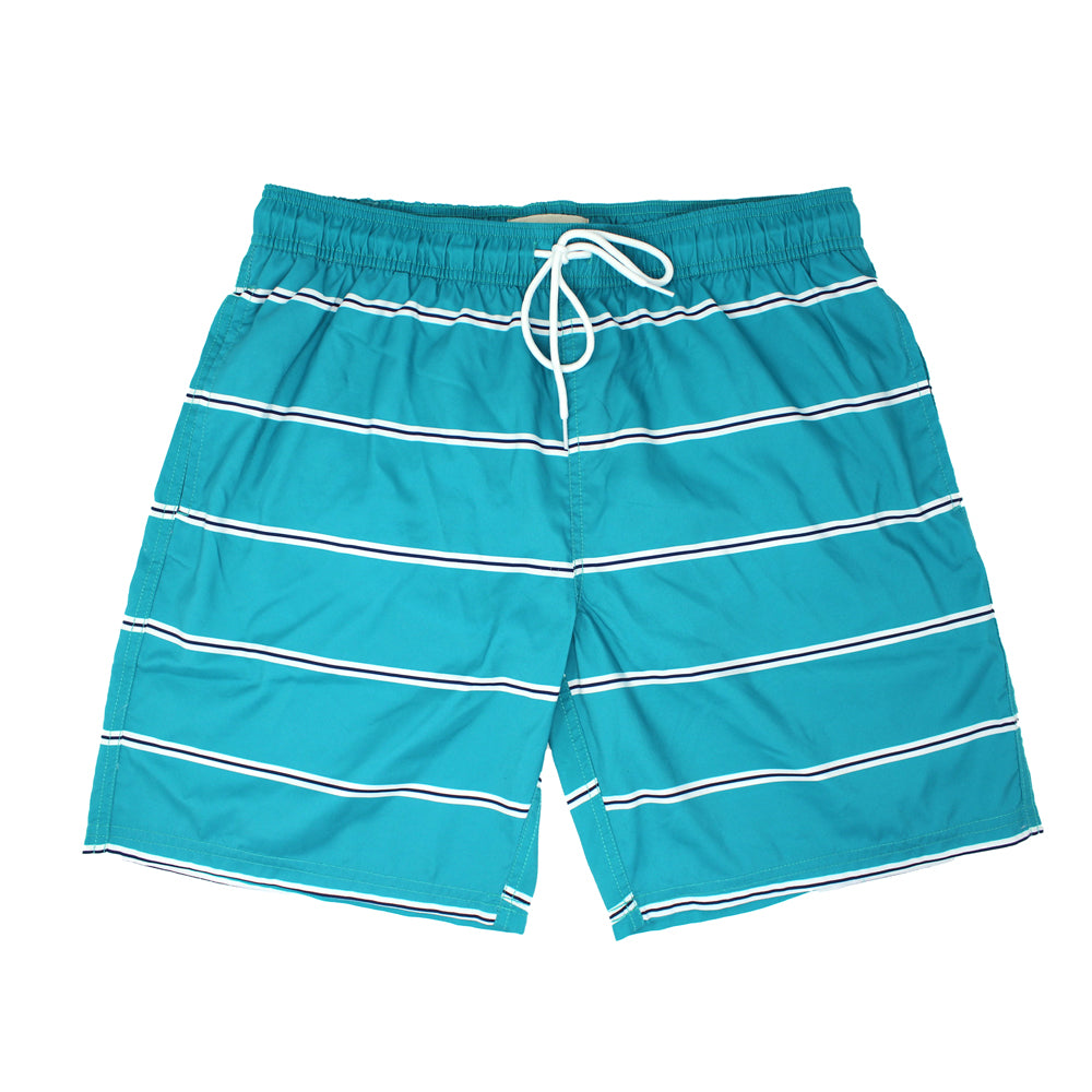 Aqua Stripe Swim Shorts