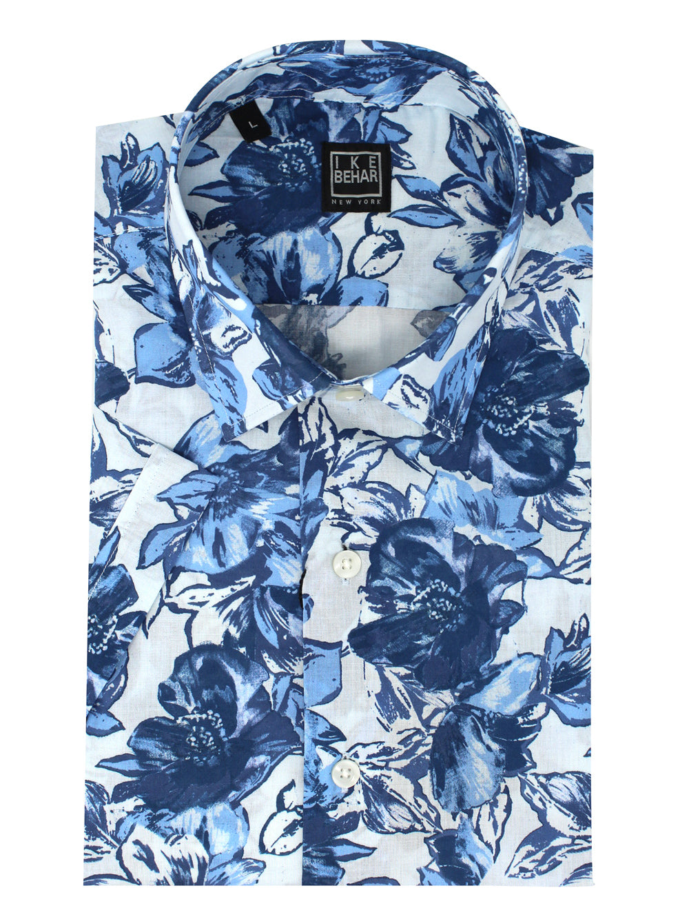 Short Sleeve Tropical Floral Print Sport Shirt