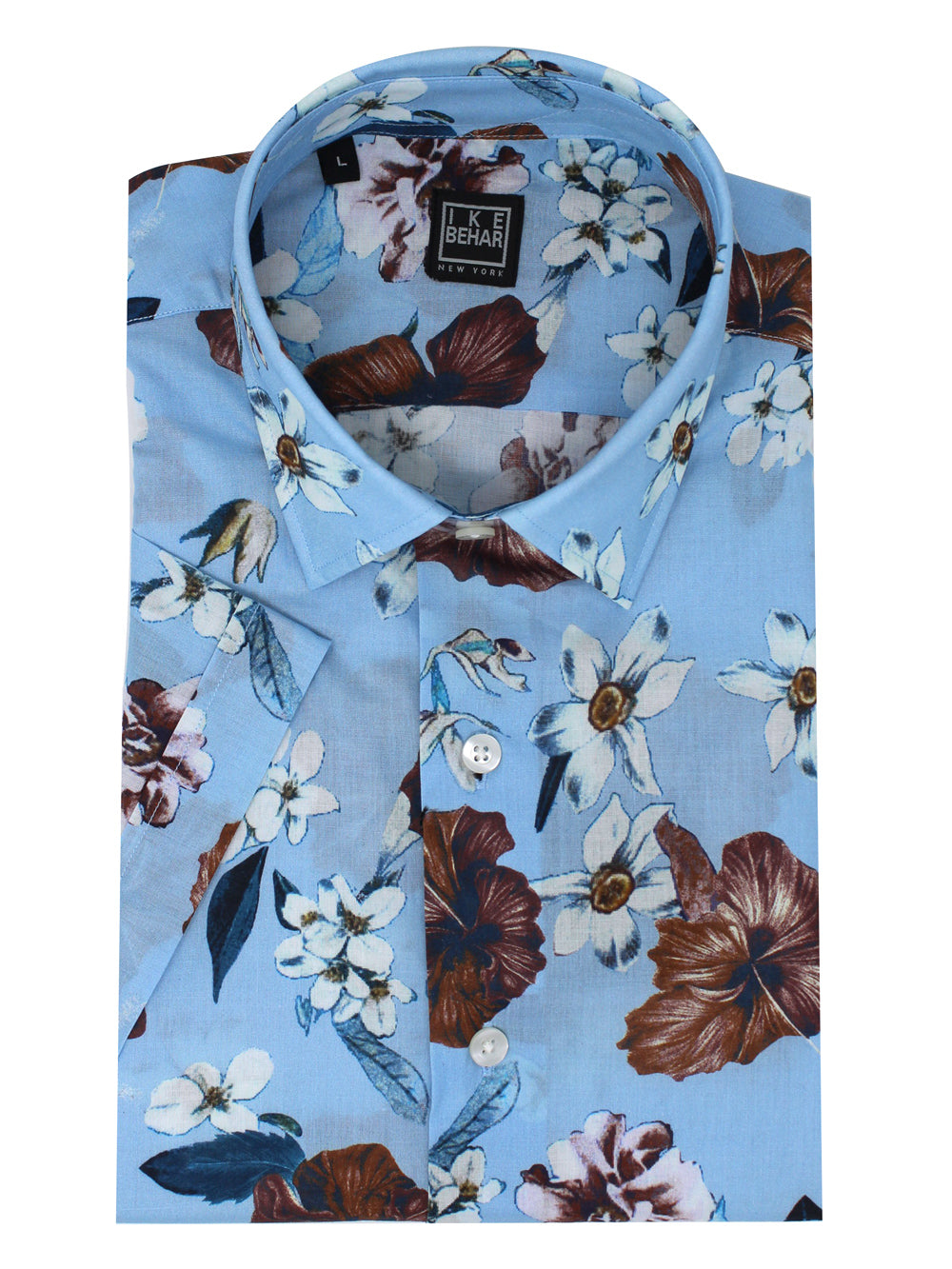 Short Sleeve Sky Floral Print Sport Shirt