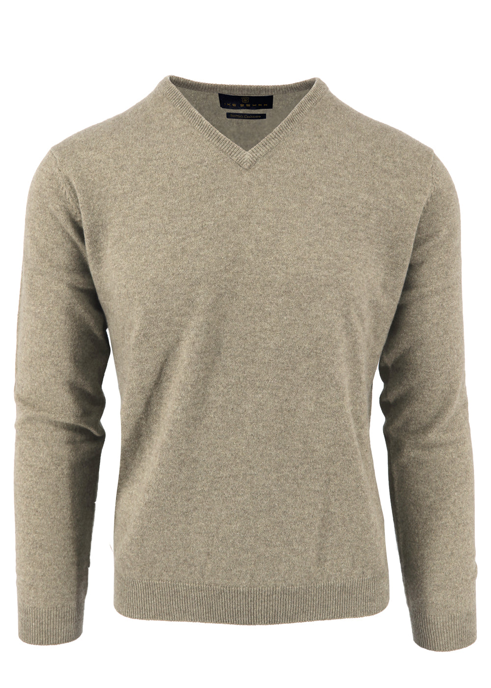 Beige V-Neck Cashmere Sweater