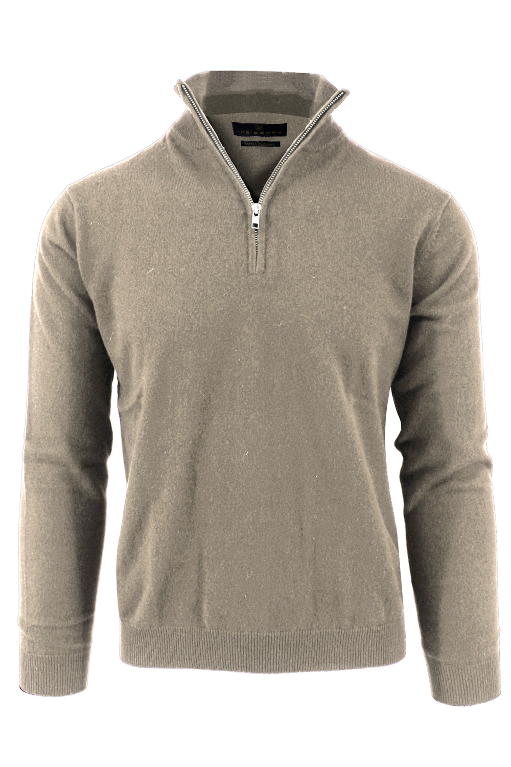 Beige 1/4 Zip Cashmere Sweater