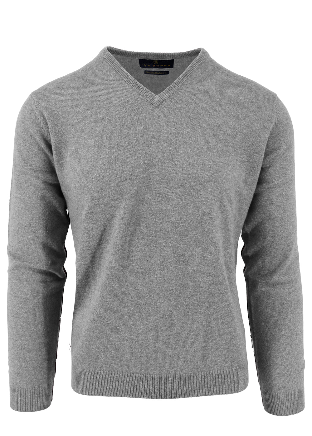 Grey V-Neck Cashmere Sweater