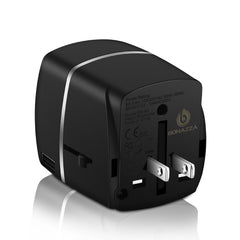 BONAZZA Universal Plug Adapter universally compatible in over 150 countries. Fits electrical outlets in most commonly visited countries including France, Europe, USA, UK, Canada, Brazil, Argentina, Ireland, Italy, Israel, Turkey, Greece, Croatia, Australia, New Zealand, Philippines, Fiji, Korea, Hong Kong, China, Vietnam, Mongolia, Indonesia, Middle East, Ghana, and Botswana etc.