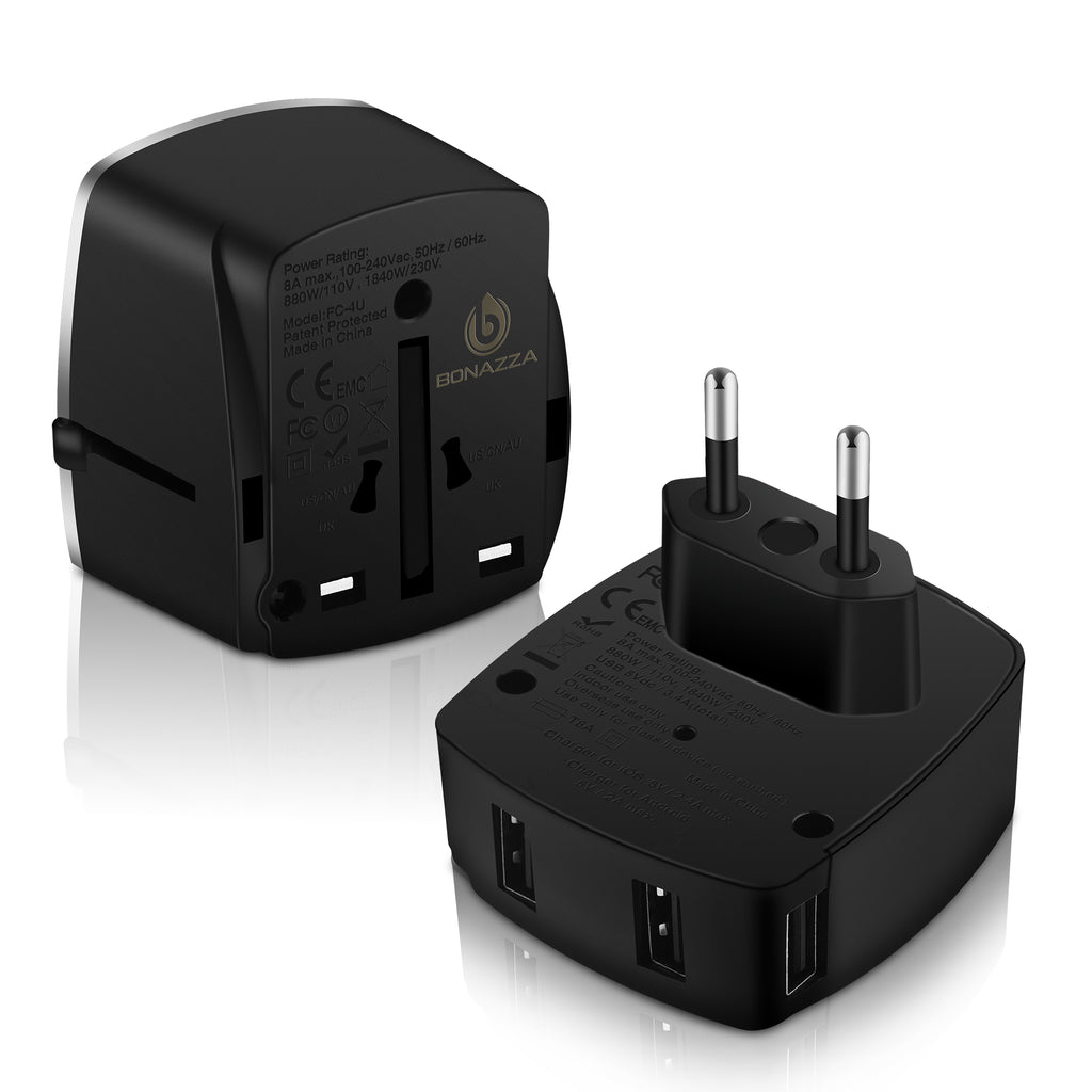 thailand adapter power Fast BONAZZA World Adapter Universal w/4 Plug Travel Power