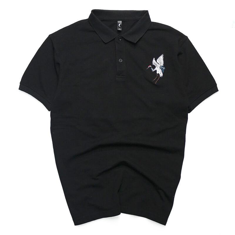 Cranes Embroidery Polo Shirt