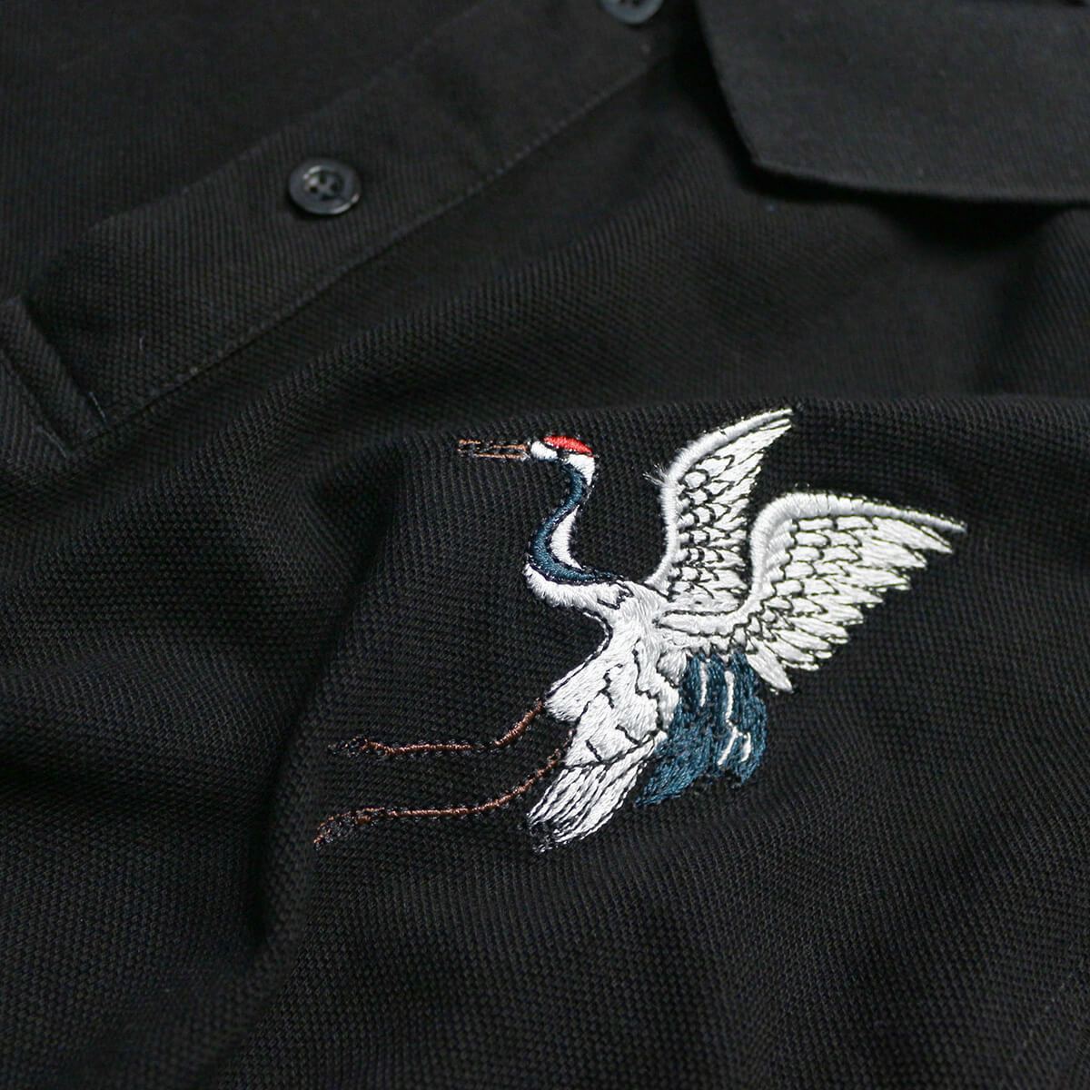 Cranes Embroidery Polo Shirt